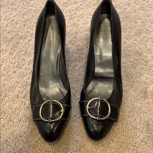 Stuart Weitzman black pumps, size 8.5, well loved.